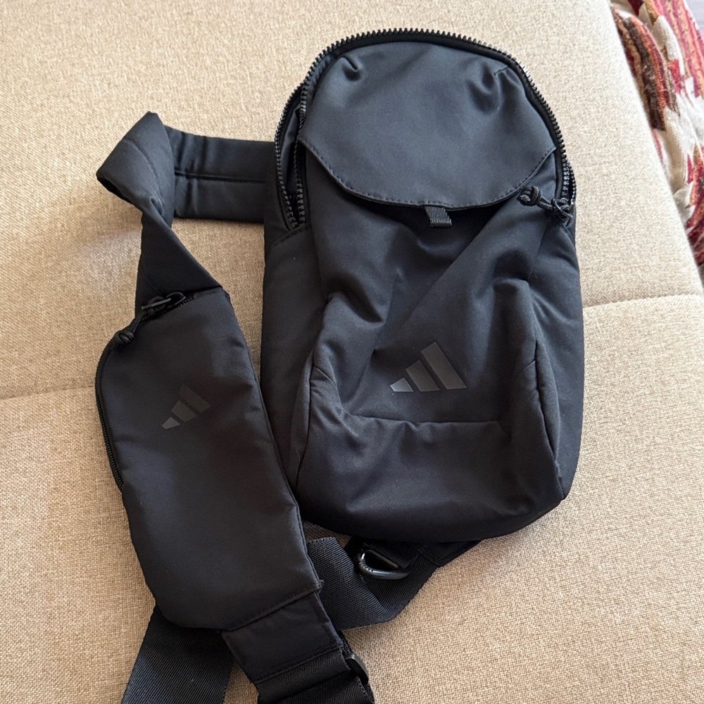 Adidas Black single strap backpack NWOT